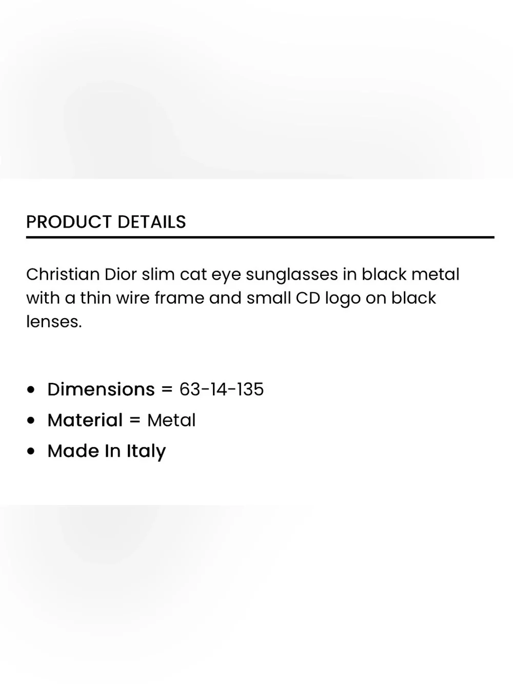 Dior Black Y2K Cat-Eye Sunglasses